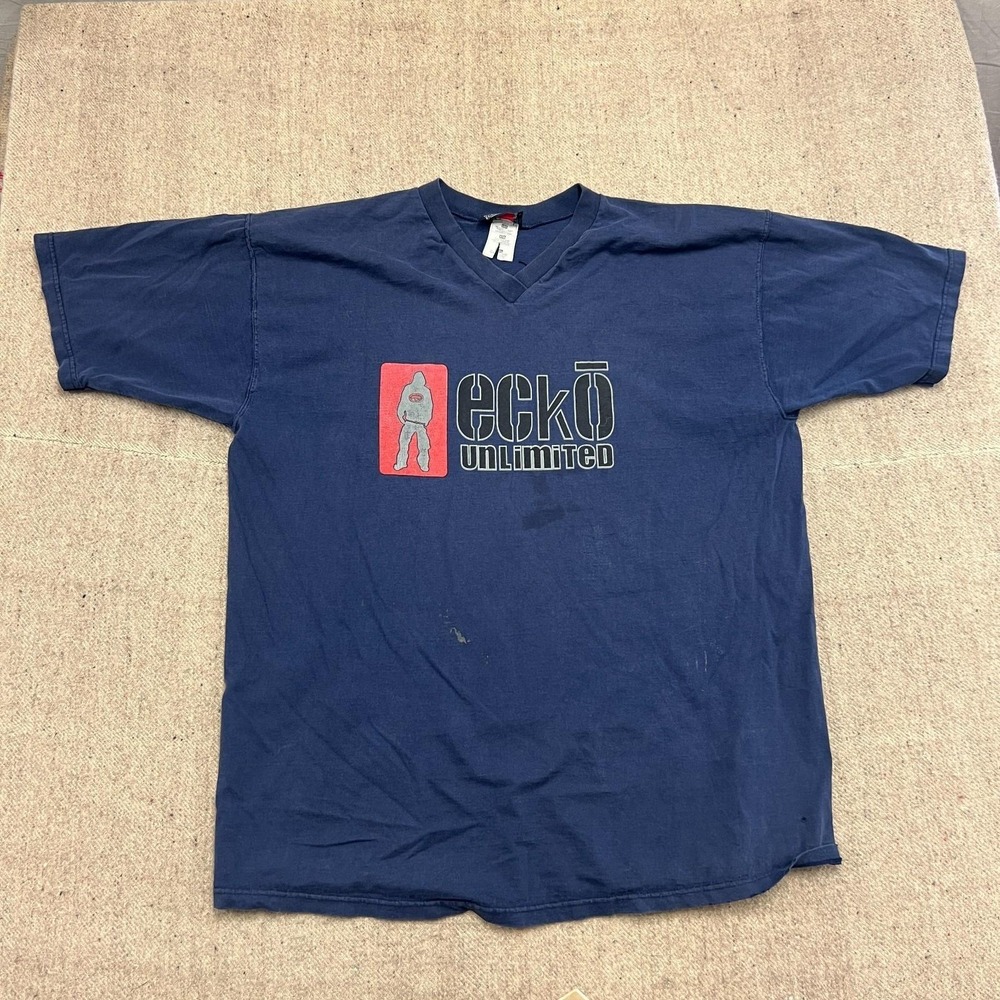 Vintage Ecko Unltd Shirt Mens XXL Blue 1990s Skater Streetwear